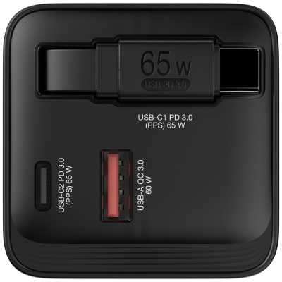 Зарядно устройство Verbatim Mini 65 W 2, Черно - 32217 gallery image 2