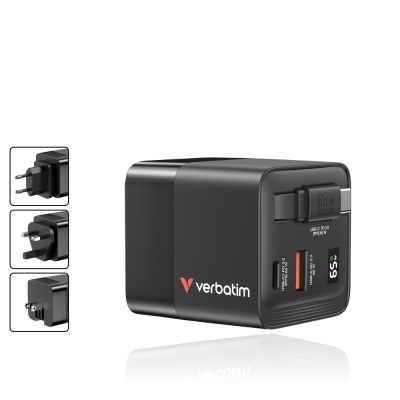 Зарядно устройство Verbatim Mini 65 W 2, Черно - 32217 gallery image 4