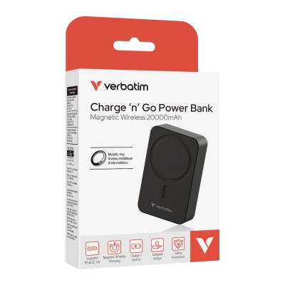 PowerBank Verbatim Charge 'n' Go Essentials, 35 W, 20000 mAh, Черен - 32223 gallery image 6