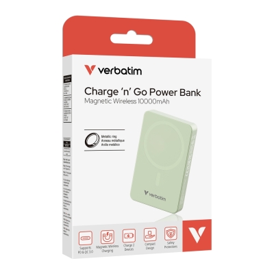 PowerBank Verbatim Charge 'n' Go Essentials, 20 W, 10000 mAh, Зелен - 32228 gallery image 5