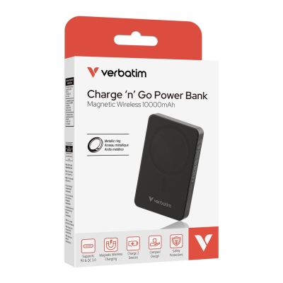 PowerBank Verbatim Charge 'n' Go Essentials, 20 W, 10000 mAh, Черен - 32227 gallery image 8
