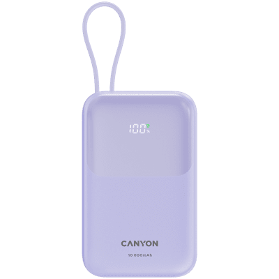 PowerBank Canyon OnPower 101, 22.5 W, Лилав - CNS-CPB101PU gallery image 1