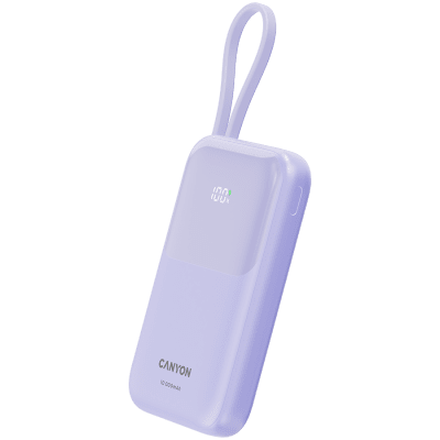 PowerBank Canyon OnPower 101, 22.5 W, Лилав - CNS-CPB101PU gallery image 2