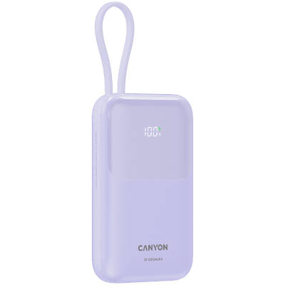 PowerBank Canyon OnPower 101, 22.5 W, Лилав - CNS-CPB101PU gallery image 3