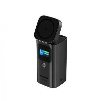 PowerBank Canyon OnPower 150, 100 W, 15000 mAh, Тъмносив - CNS-CPB150DG gallery image 1