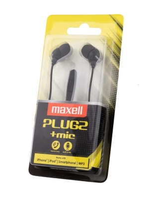 Слушалки  с микрофон Maxell PLUGZ, Черни - ML-AH-PLUGZ-BLACK gallery image 2