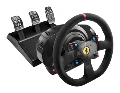 Комплект волан с педали Thrustmaster T300 Ferrari Alcantara Edition, Черен - THRUST-RW-T300FIA gallery image 1