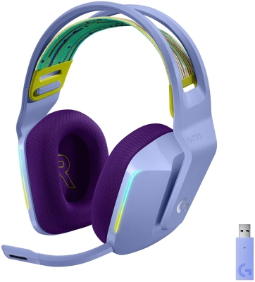 Безжични геймърски слушалки Logitech G733, Лилави - 981-000890