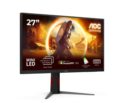 Монитор AOC U27G4XM, 27", 4K UHD (3840 x 2160), Fast IPS Mini LED, 160 Hz, 1 ms, Черен - U27G4XM gallery image 2