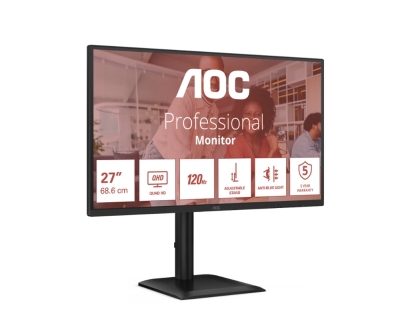 Монитор AOC Q27E4U, 27", QHD (2560 x 1440), IPS, 120 Hz, 4 ms, Черен - Q27E4U gallery image 1
