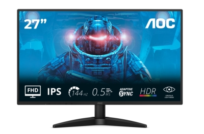 Монитор AOC 27B36X, 27", Full HD (1920x1080) IPS, 144Hz, 0.5ms, Черен - 27B36X