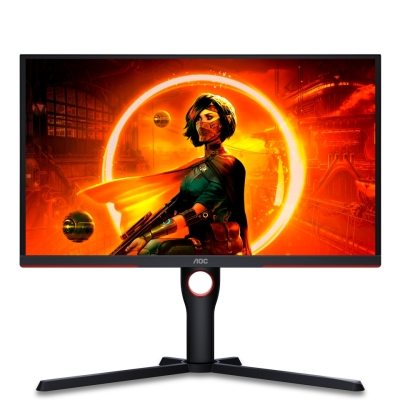 Монитор AOC 25G3ZM/BK, 24.5", Full HD (1920x1080) VA, 240Hz, 0.5ms, Черен/Червен - 25G3ZM/BK