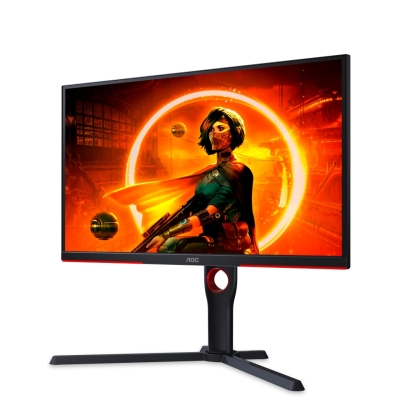 Монитор AOC 25G3ZM/BK, 24.5", Full HD (1920x1080) VA, 240Hz, 0.5ms, Черен/Червен - 25G3ZM/BK gallery image 2