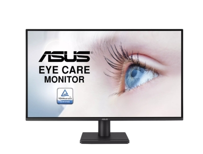 Монитор ASUS VA27AQ Eye Care Monitor, 27", QHD (2560x1440) IPS, 75Hz, 1ms, Черен - 90LM06G1-B01171