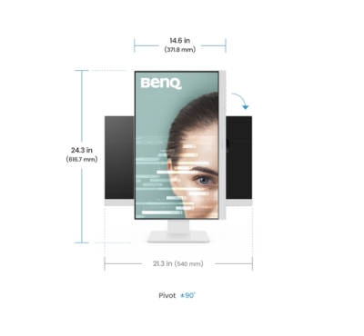Монитор BenQ GW2486TC, 24", Full HD (1920x1080) IPS, 100Hz, 5ms, Бял - 9H.LMLLB.QBE gallery image 10