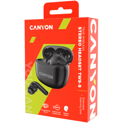 Безжични слушалки Canyon TWS-5, Черни - CNS-TWS5B gallery image 5