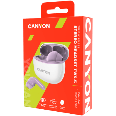 Безжични слушалки Canyon TWS-5, Лилави - CNS-TWS5PU gallery image 5