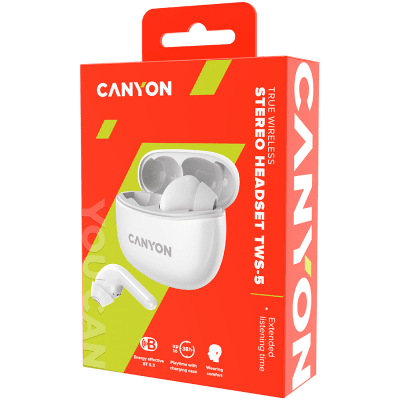 Безжични слушалки Canyon TWS-5, Бели - CNS-TWS5W gallery image 5