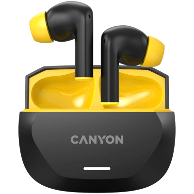 Безжични слушалки Canyon HEXAGON 7 TWS, Черни/Жълти - CNS-TWS7BY gallery image 1