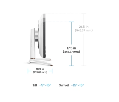 Монитор BenQ MOBIUZ EX271U, 27", 4K UHD (3840x2160) IPS, 165Hz, 1ms, Бял - 9H.LN2LB.QBE gallery image 8