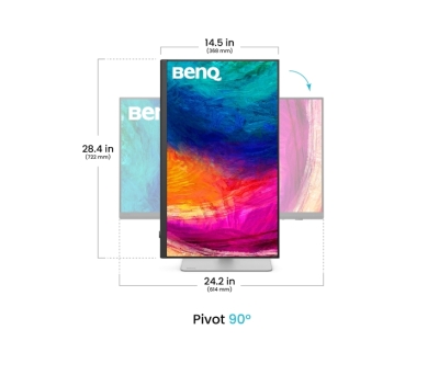 Монитор BenQ PD2730S, 27", 5K (5120x2880) IPS, 60Hz, 5ms, Бял - 9H.LN7LA.TBE gallery image 4