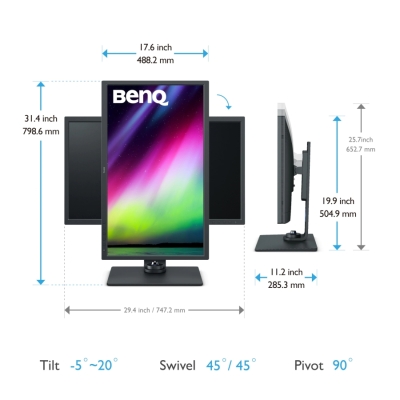 Монитор BenQ SW321C, 32", 4K UHD (3840x2160) IPS, 60Hz, 5ms, Черен - 9H.LJ1LB.QPE gallery image 7