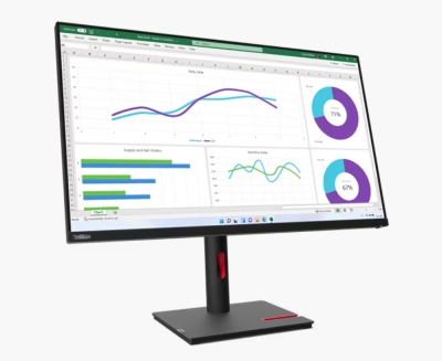 Монитор Lenovo ThinkVision T32h-30, 31.5", QHD (2560x1440) IPS, 60Hz, 4ms, Черен - 63D3GAT1EU