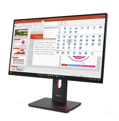 Монитор Lenovo ThinkVision T27-40, 27", Full HD (1920x1080) IPS, 120Hz, 4ms, Черен - 64A5MAT6EU gallery image 3