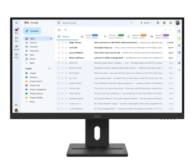 Монитор Lenovo ThinkVision E27-40, 27", Full HD (1920x1080) IPS, 100Hz, 4ms, Черен - 64BCMAT4EU