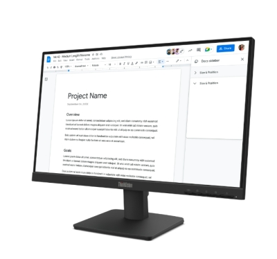 Монитор Lenovo ThinkVision S22-4e, 21.5", Full HD (1920x1080) IPS, 100Hz, 4ms, Черен - 64CBKAT6EU gallery image 2