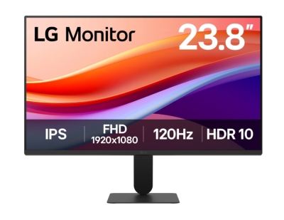 Монитор LG 24U41YA-B, 23.8", Full HD (1920x1080) IPS, 120Hz, 1ms, Черен - 24U41YA-B gallery image 1