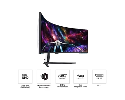 Монитор Samsung Odyssey Neo G95NC LS57CG952, 57", Dual UHD (7680 x 2160), Quantum Mini-LED, 240 Hz, 1 ms, Черен/Бял - LS57CG952NUXEN gallery image 20