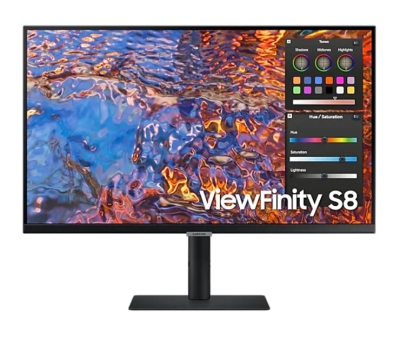 Монитор Samsung 27B800, 27", 4K UHD (3840 x 2160), IPS, 60 Hz, 5 ms, Черен - LS27B800PXPXEN