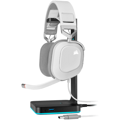 Безжични геймърски слушалки Corsair HS80, Бели/Сиви - CA-9011236-EU gallery image 4