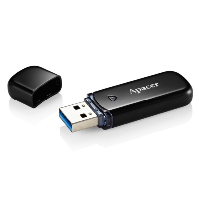 Флаш памет 64GB Apacer AH355, Черна - AP64GAH355B-1 gallery image 1