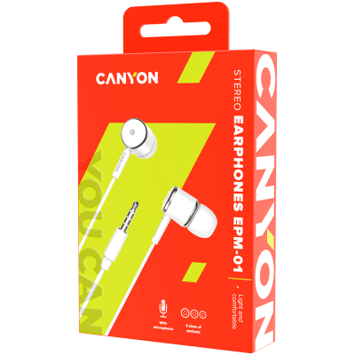 Слушалки Canyon EPM-01, Бели - CNE-CEPM01W gallery image 3