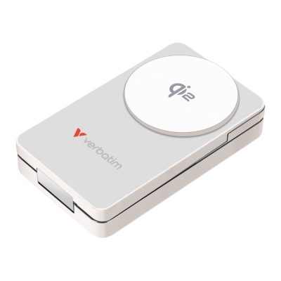 Външна батерия Verbatim Foldable 3 в 1 Qi2 Magnetic, 10000 mAh, Бяла - 32296 gallery image 2