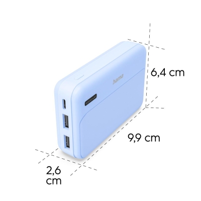 Външна батерия Hama Pocket 10, 10 000 mAh, Синя - Hama-201772 gallery image 9