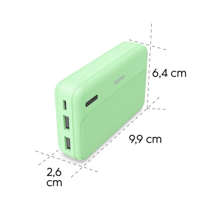 Външна батерия Hama Pocket 10, 10 000 mAh, Зелена - Hama-201771 gallery image 9