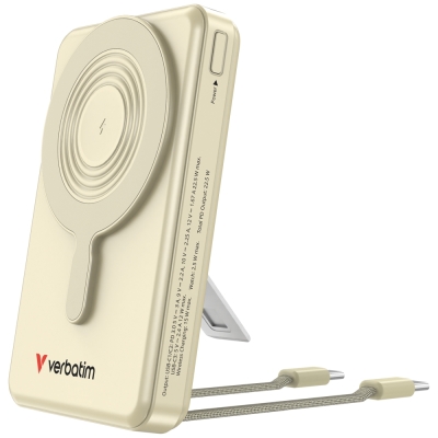 Външна батерия Verbatim Magnetic Wireless, 10000 mAh, Златиста - 32274 gallery image 1