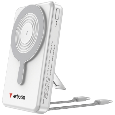 Външна батерия Verbatim Magnetic Wireless, 10000 mAh, Сребриста - 32273 gallery image 1