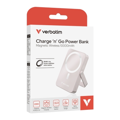 Външна батерия Verbatim Charge 'n' Go, 10 000 mAh, Розова - 32267 gallery image 7