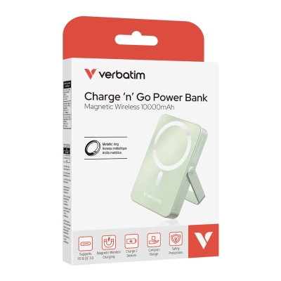 Външна батерия Verbatim Charge 'n' Go, 10 000 mAh, Зелена - 32259 gallery image 7