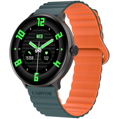 Смарт часовник Canyon Jacky SW-69, 50 mm, Зелен/Оранжев - CNS-SW69BG gallery image 2