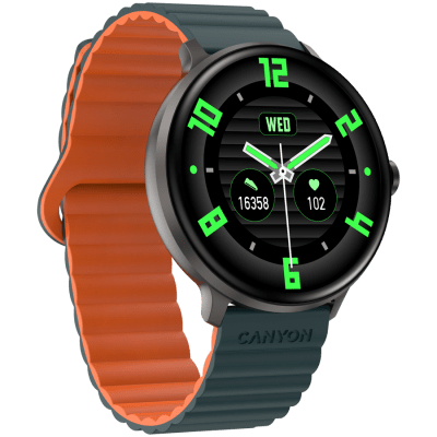 Смарт часовник Canyon Jacky SW-69, 50 mm, Зелен/Оранжев - CNS-SW69BG gallery image 3