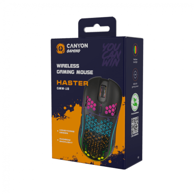 Безжична геймърска мишка Canyon 7keys - CND-SGMW18, Черна gallery image 7