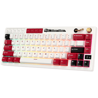 Геймърска клавиатура Royal Kludge RK M65 Famicom, Бяла & Червена - RK-M65-FAMICM-CRMSW-US gallery image 2