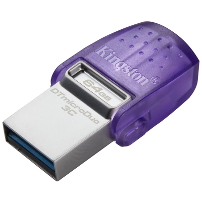 Флаш памет 64GB Kingston DataTraveler microDuo 3C, Лилава - DTDUO3CG3/64GB gallery image 2