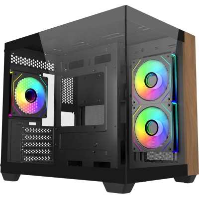 Компютърна кутия Cooler Master Elite 481 Wood, Черна - E481-KHNN-S00 gallery image 1
