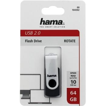 Флаш памет 64GB Hama Rotate, Черно & Сребристо - Hama - 104302 gallery image 5